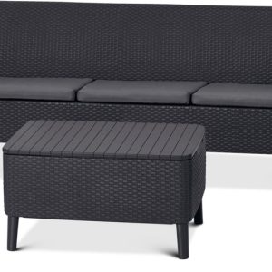 Zestaw mebli ogrodowych Keter Salemo 17205990 grafit, jasny szary